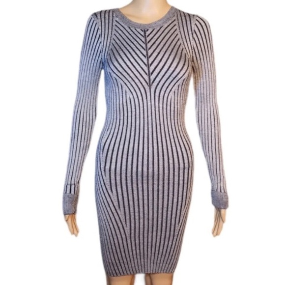 Express Midi Sweater Knit Vertical Stripes Dress NWOT - Picture 4 of 14